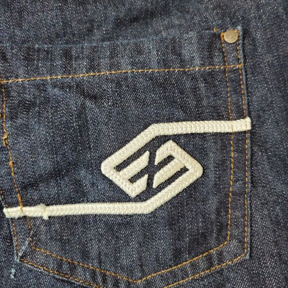 Vintage Y2K Enyce‎ Jeans 44/32 Embroidered Baggy Wide Leg Skater Hip Hop Style - Picture 2 of 10